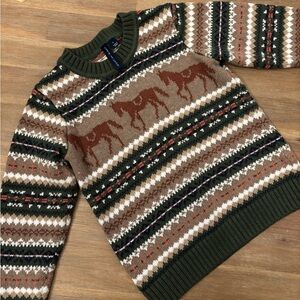 Janie and jack “ Horse fair isle Sweater”